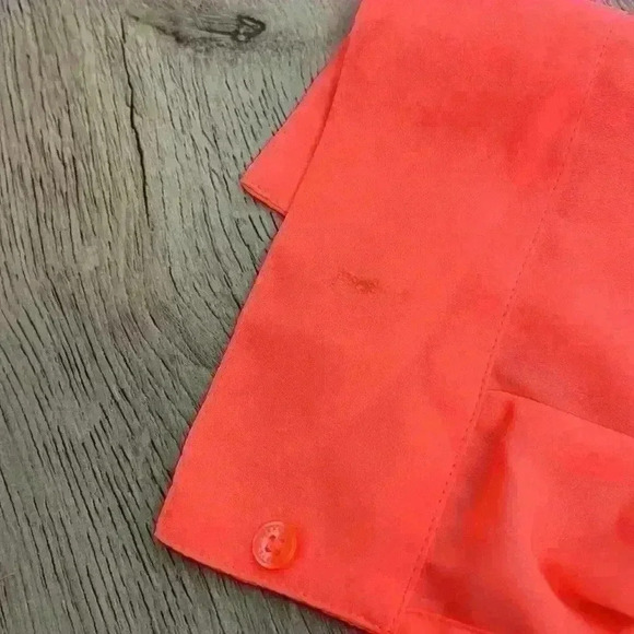 Express Orange Button Front The Portofino Shirt Size Small - Picture 11 of 15